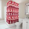 TU Festive Christmas Shower Curtain Waterproof Holiday Decor Reversible Snowflakes Pattern Bathroom Curtain Set Holiday Home Dec