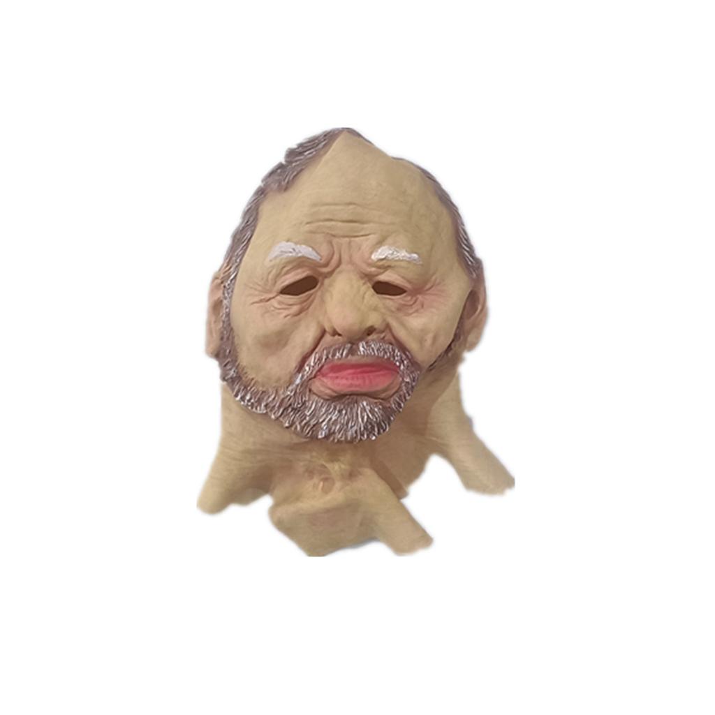 Halloween Cosplay Ball Props Mask Headgear Old Man Grandpa Simulation Latex Mask