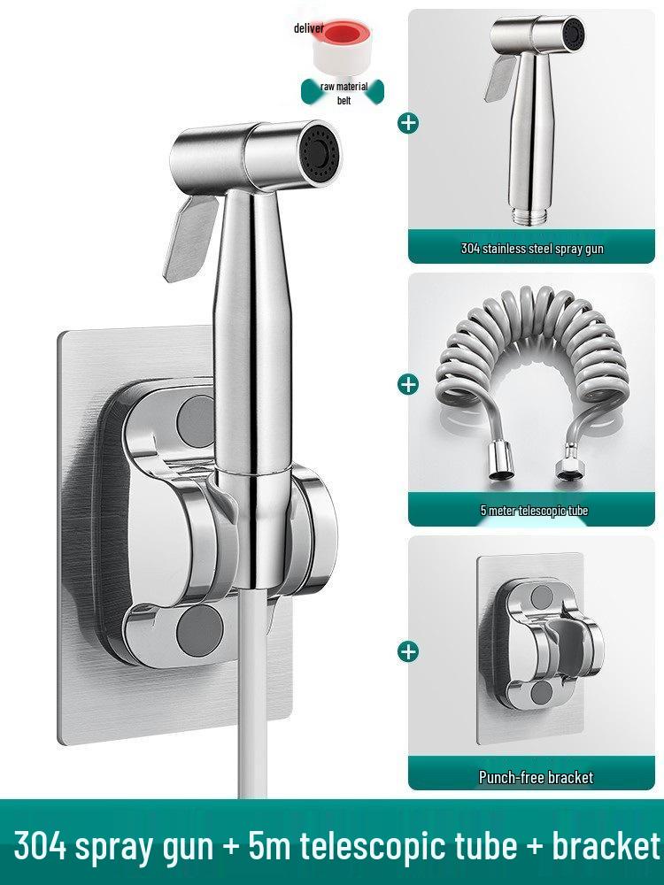 German Bidet Spray Gun Set: Toilet Faucet, Butt Washer, Shower Head & Water Booster Nozzle