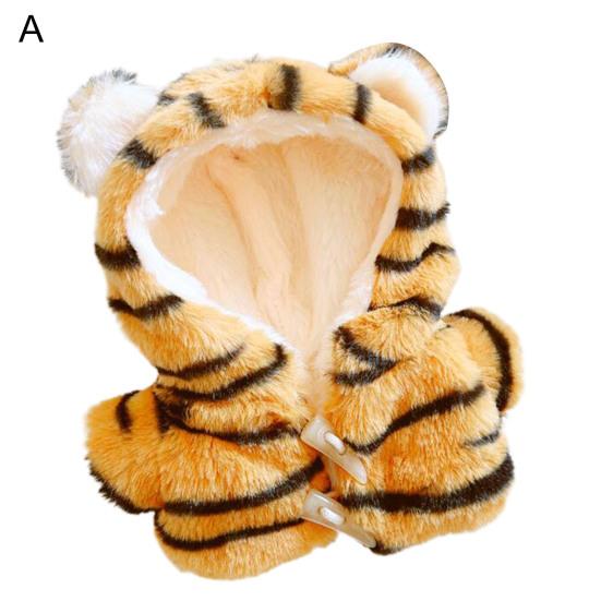 Doll Clothes Tiger Pattern Dress-up Fabric Beautiful Doll Hooded Coat Pants Outfit for 20cm Doll