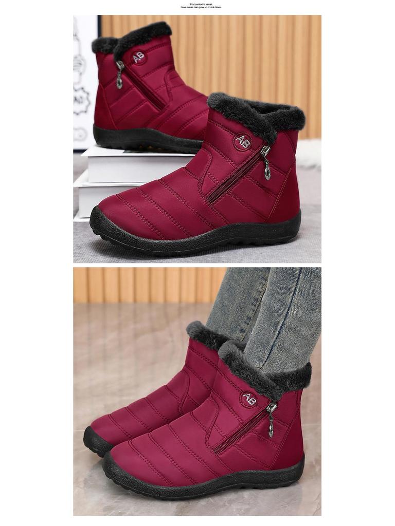 Women's Winter Cotton Boots: Mid-Calf, Plus Velvet Lining, Thickened for Warmth, Comfortable Soft Sole, Outdoor Wear, Casual Cold Protection.