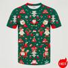 Kids New Fashion 3D Happy Christmas Printing T-Shirts Funny Xmas Graphic Parent-Child Matching Top Clothes