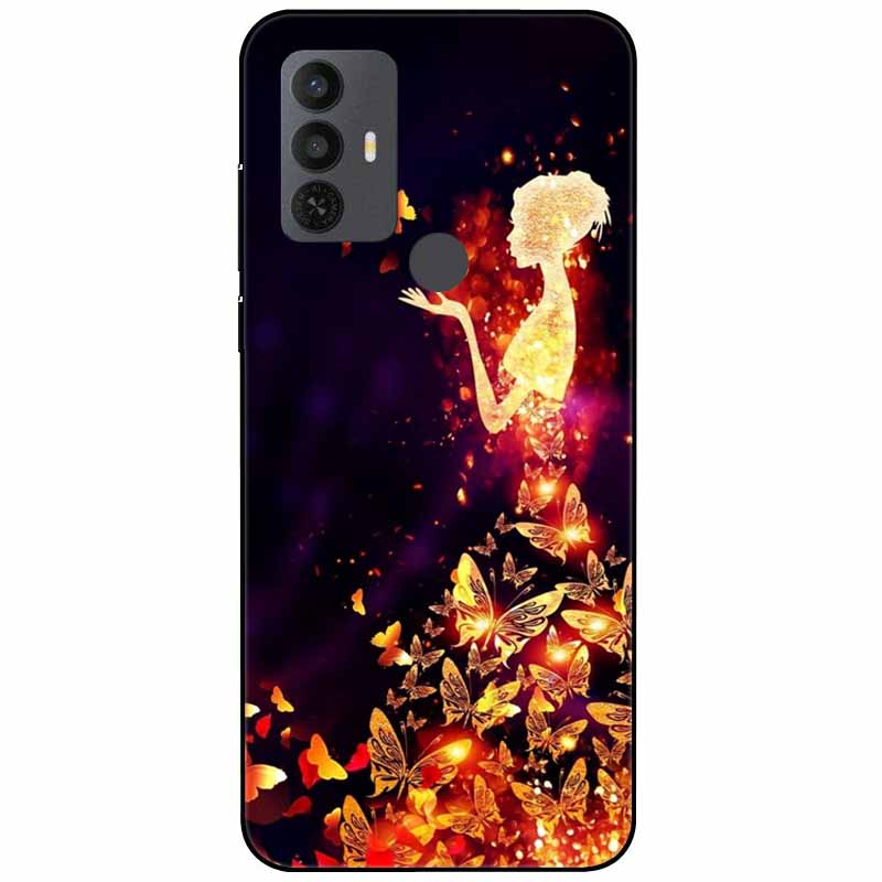 Phone Cover For Alcatel 1V 2021 Case Silicone Lovely Black Bumper Soft TPU Coque for Alcatel 1V (2021) 6002A 6002D 1 V Shells