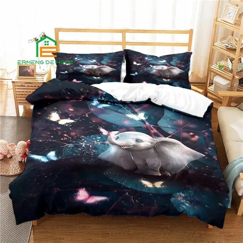 Animal Elephant Art Pattern Duvet Cover Set Bedding for Aldult Kids Bed Set Game Quilt Cover Comforter Cover Bedding Set