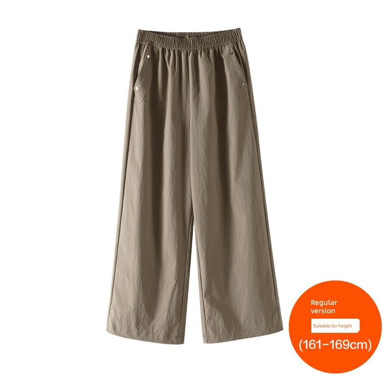 

Plus size women clothing [Retro Yamamoto Pants] Three Pants Length Selection Chubby Girl High Waist Casual Drawstring Ankle-Tied/Wide Leg Pants Ming tea Brown (161-169cm) 9xl