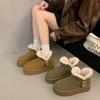 Simple solid color warm snow boots for women, new thick-soled thick-soled thick-velvet non-slip snow cotton boots for women in autumn and winter 2025