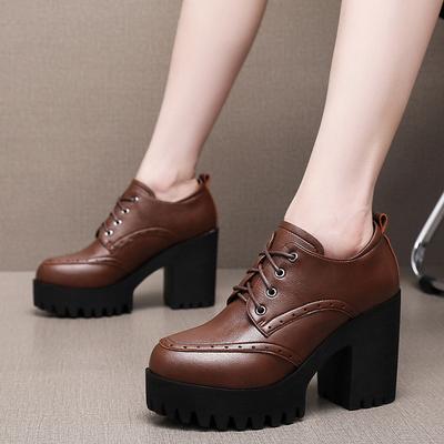 New Women Pumps Shoes Size 32-43 Deep Mouth  Women Oxfords Fall Winter Plush Thick High Heel Shoes Platform Pumps Office