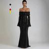 2025 European-American Style Sexy Backless Deep V Halter Evening Gown with Pleats