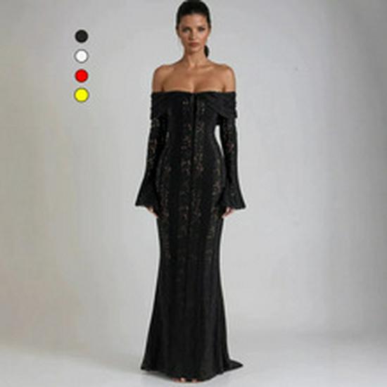 2025 European-American Style Sexy Backless Deep V Halter Evening Gown with Pleats
