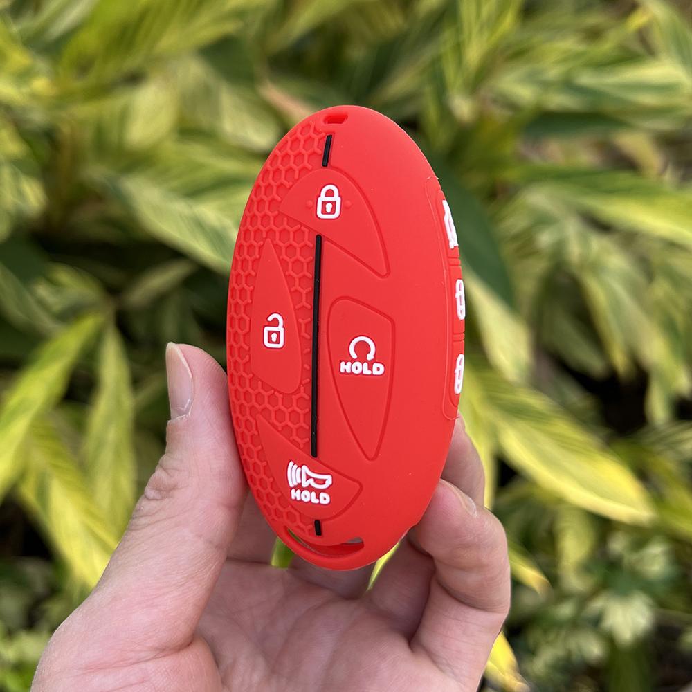 

Силиконовый чехол-держатель для автомобильного ключа, мягкая защитная крышка для пульта ДУ для Hyundai IONIQ 6 Grandeur GN7 Kona Ev 2023 Lonic 6 Брелок красный