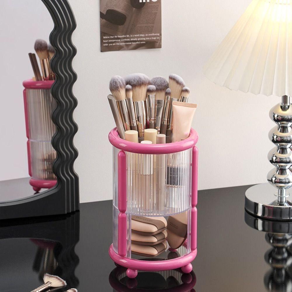 Dust-proof Cosmetics Storage Box Exquisite Dressing Table Shelf Makeup Brush Cylinder Lipstick