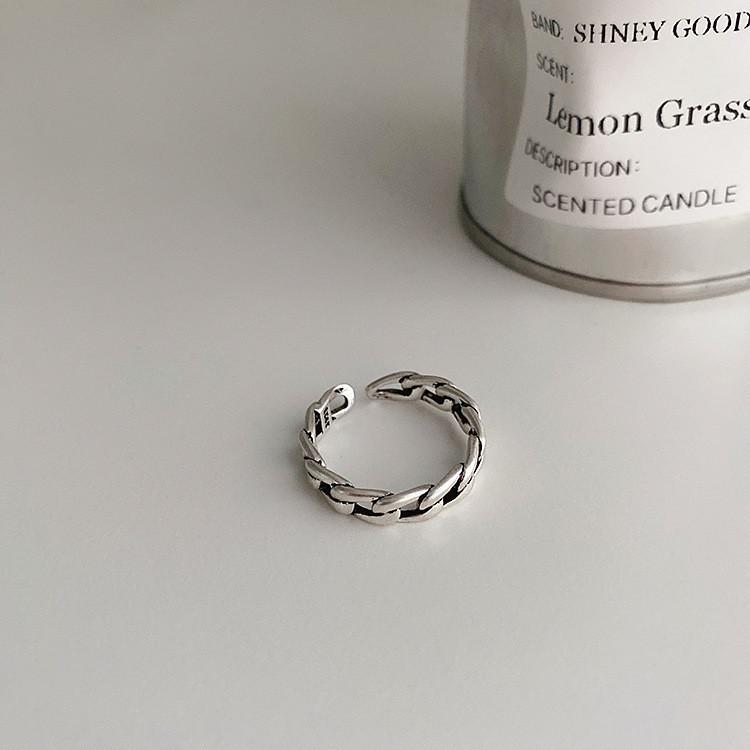 Vintage-inspirierter geometrischer offener verstellbarer Ring aus 925er Sterlingsilber für Damen