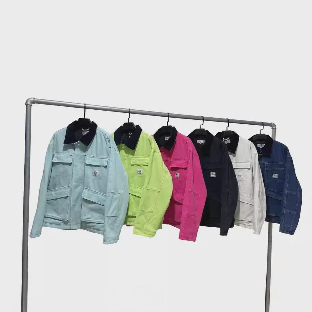 High-Quality Vintage Washed Canvas Lapel Jacket - Zipper Loose Fit for Couples