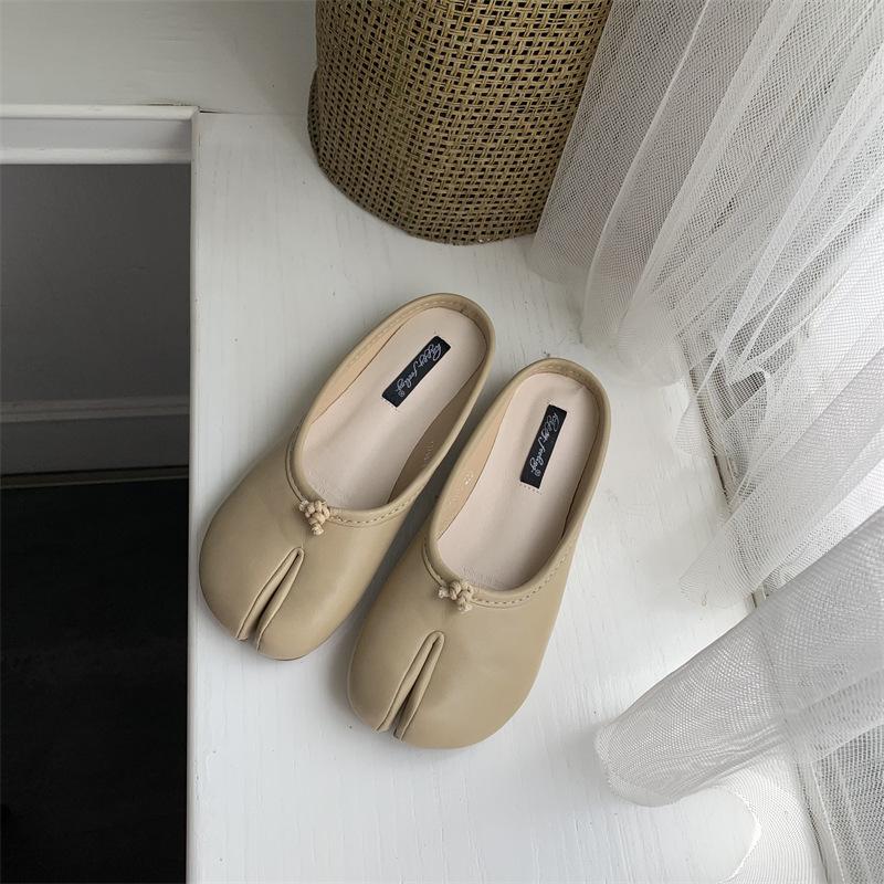 2025 spring and autumn new Doudou shoes women's shoes sub-toed pig's trotters shoes toes lazy horseshoe shoes flat single shoes autumn