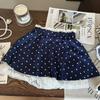 2025 Summer Girls' Korean-Style Cartoon Vest & Polka Dot Skort Set