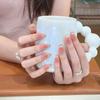 Ks Nail Art Wearable Nails Short Style 2026 New Model High-End Super Popular Cat Eye Handmade High-Quality Nude Color Stunning Nail Pieces