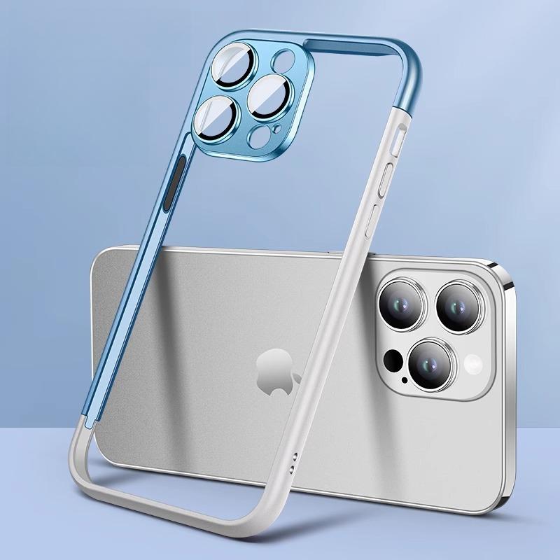 Suitable for IPhone15, Phone Case 14, Pro Max, Spliced Color, Pure Frame, No Back Panel, Apple 13 Heat Dissipation Protective Case