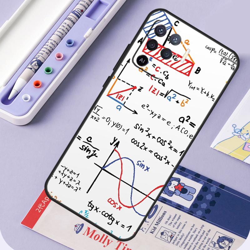 Physics Science Maths Formula For Oppo A60 A80 A40 A94 A74 A54 A15 A18 A38 A58 A78 A98 A16 A76 A96 A57 A17 A77 A5 Pro Case