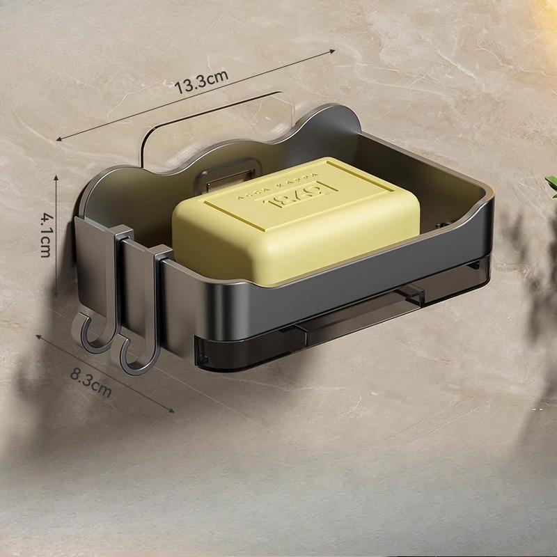 

Настенная мыльница для ванной комнаты Двухслойная мыльница для стекания воды, Настенная полка для хранения мыла для домашней ванной комнаты белый