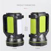 Portable Hand Lamp Rechargeable LED Strong Searchlight Flashlight 2 Lighting Modes Emergency Hiking Camping Energe Saving Torch