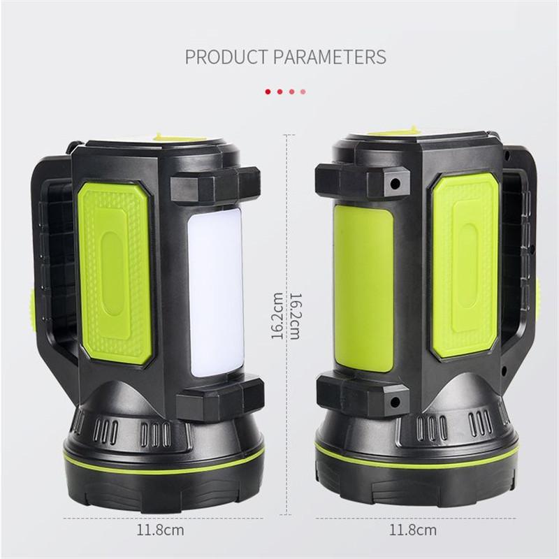 Portable Hand Lamp Rechargeable LED Strong Searchlight Flashlight 2 Lighting Modes Emergency Hiking Camping Energe Saving Torch