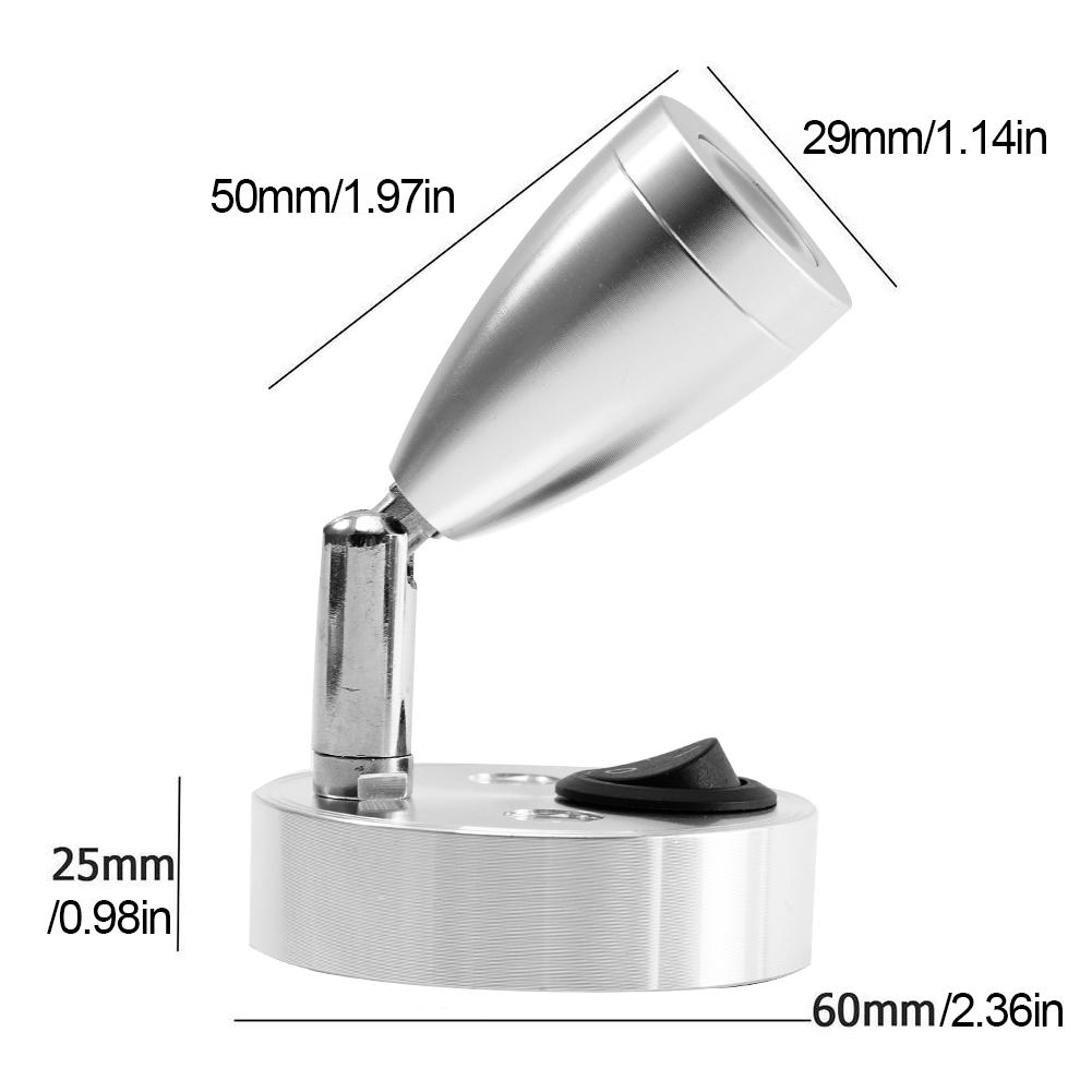 USB RV Lights Interior Reading Lamp LED Bedside Lamp DC12V 3W Wall Sconce Light Fixtures Rotatable Spot Lights Boat Camper Lamp