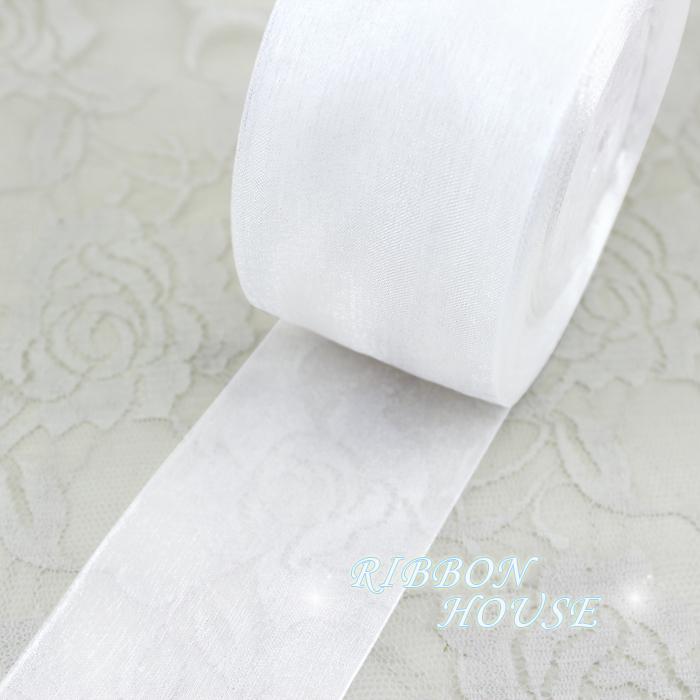 (50 yards/roll) 12/15/20/25/40/50mm Organza ribbons wholesale white gift wrapping decoration Christmas ribbons