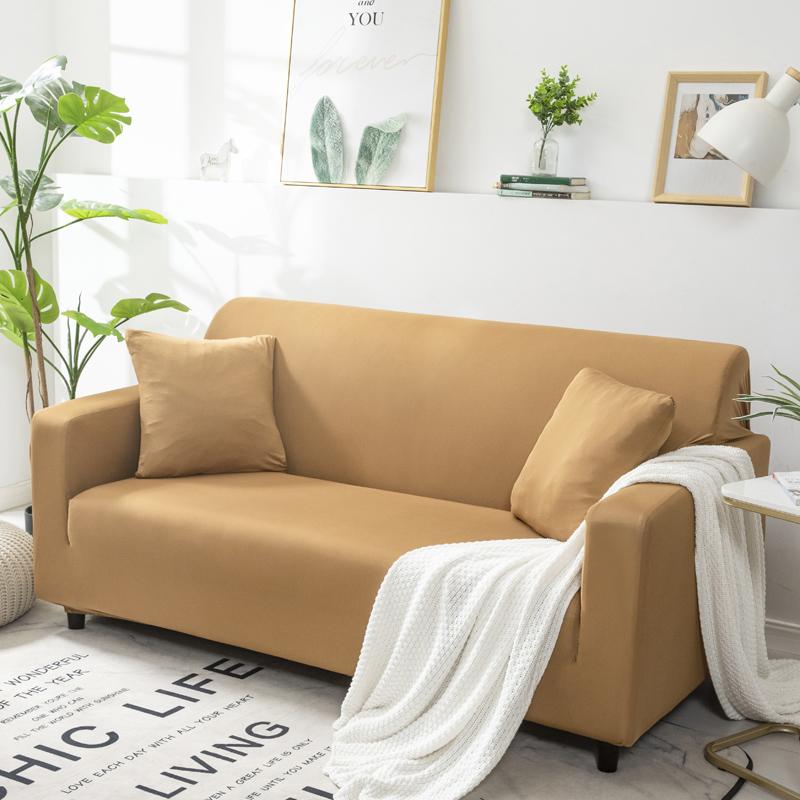 Solid Color Elastic Sofa Covers for Living Room Stretch Slipcover Armchair Couch Cover Corner L shape Sectional Sofa Protector
