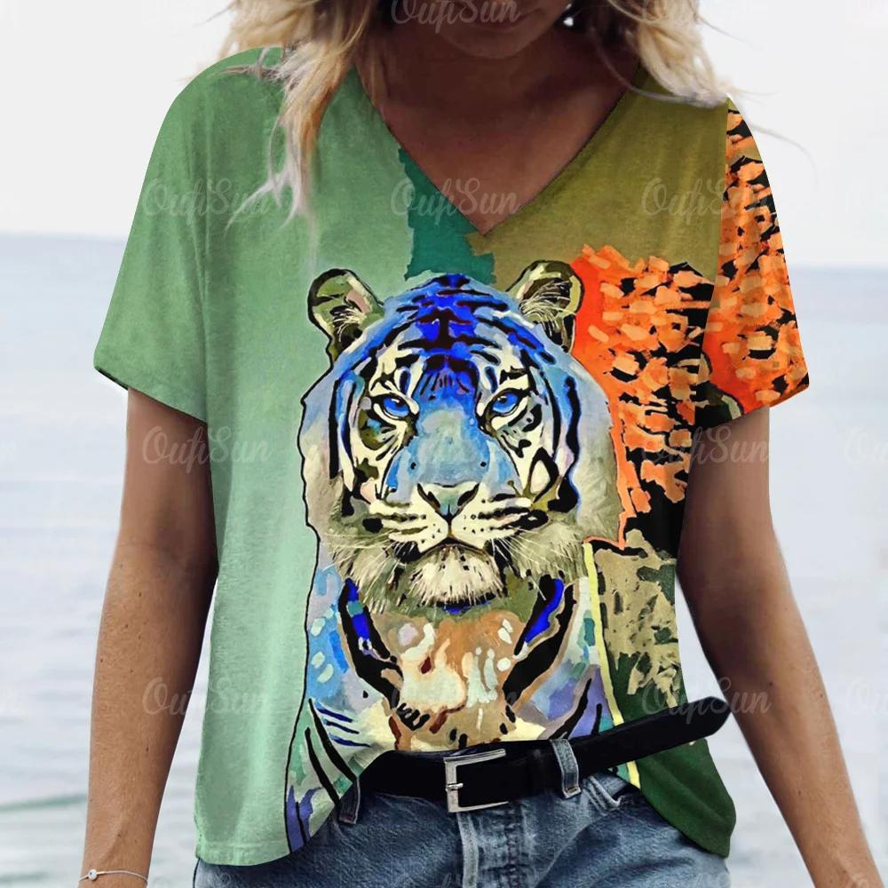 

Новые летние женские винтажные футболки с роскошным леопардовым принтом, топы с круглым вырезом, футболки, женская повседневная одежда с коротким рукавом, стильный женский наряд 3XL