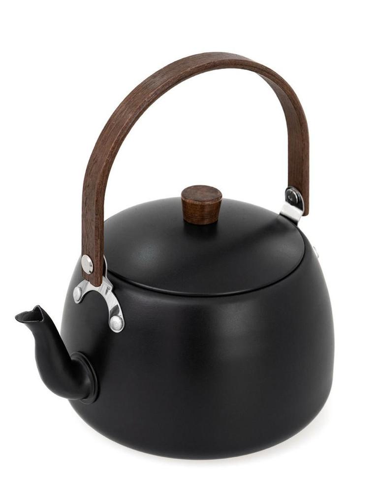 Aluminum Alloy Wood Handle Camping Teapot – Portable Kettle for Boiling Water, Tea, and Coffee