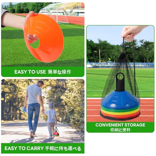 BiAnYC Markierungskegel, Fußballmarkierungen, Fußballkegel, Fußballmarkierungen, Trainingskegel, Mini-Farbkegel, Fußball-/Baseball-/Tennis-/Futsal-Kegel, Ballsport