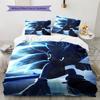 Sonic Lightning Pattern Bedding Quilt Set  Home Decoration  Gift (1 * duvet cover + 2 * pillowcase  without core)