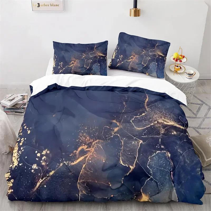 Marble Duvet Cover Microfiber Geometric Pattern Bedding Set Abstract Comforter Cover Full King For Kids Teen Adult Bedroom Decor