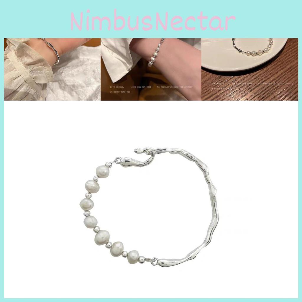 Chic Alloy Plated French Baroque Pearl Bracelet For Women Summer 2024 Collection