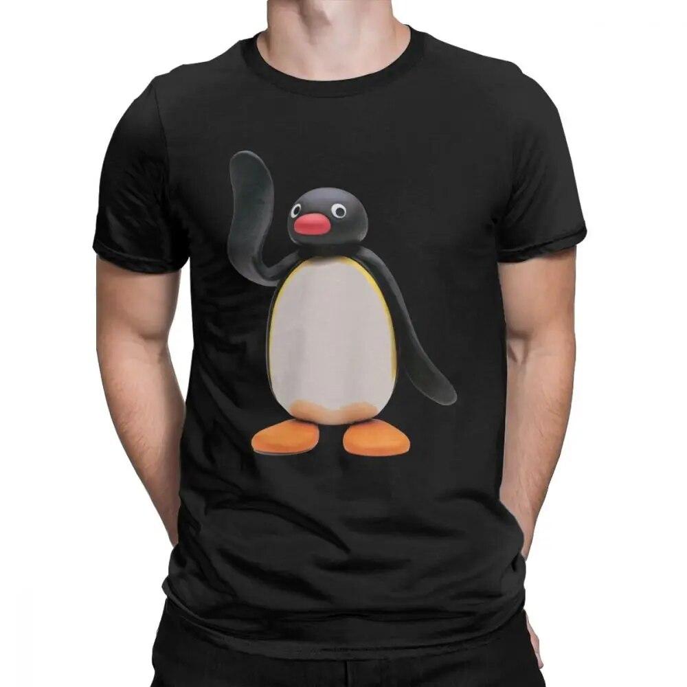 

Новинка, футболка унисекс с пингвином, хлопковая футболка серии с героями мультфильмов, детские 80-х, 90-х годов, милая футболка большого размера в стиле ретро, ​​унисекс 2XL