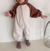 Korean Style Winter Hooded Baby Romper - Fleece Zipper Sweatshirt for Boys & Girls