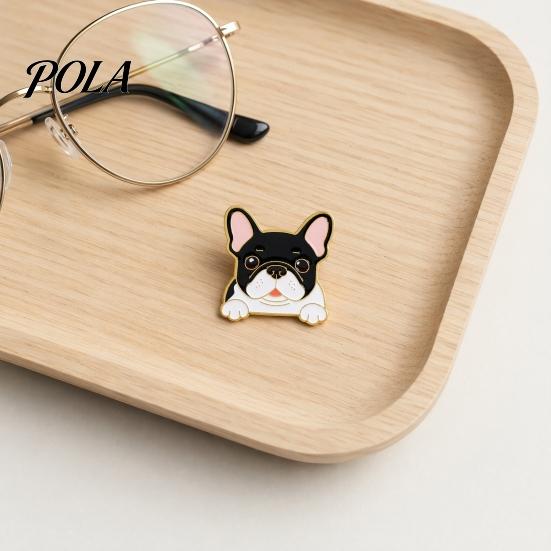 Brooch Pin, Dog Head Design Enamel Lapel Pin, Easy To Fix Outfit Badge with Strong Safety Pin Bottom, Scratch-resistant Brooch for Clothes And