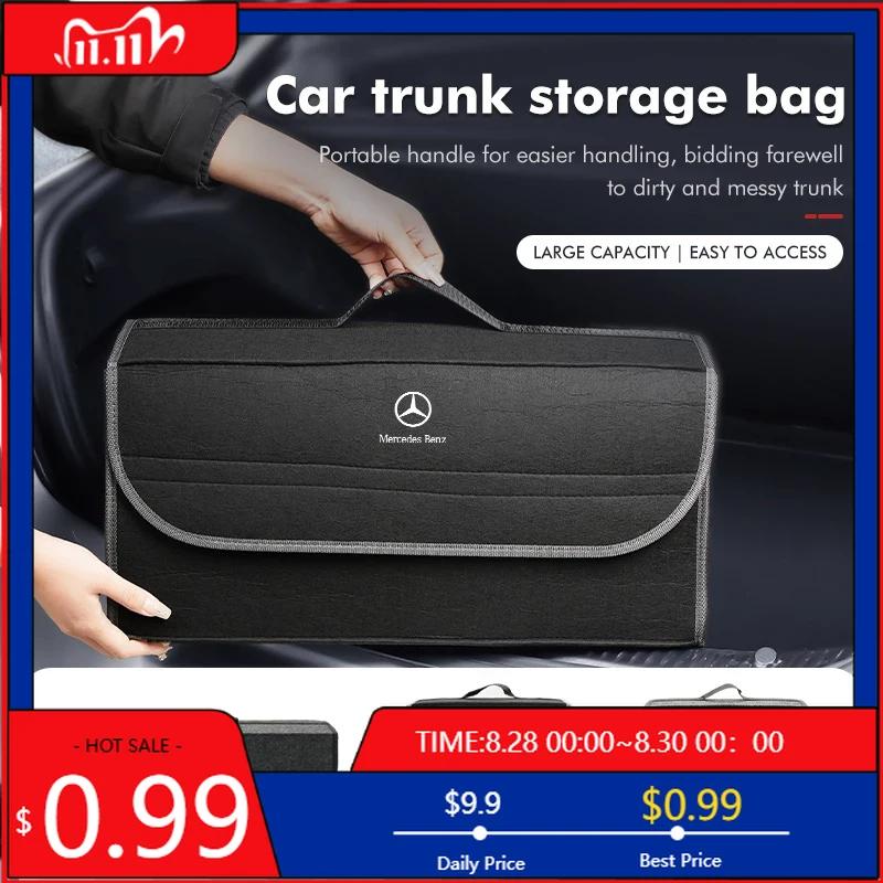 Bolsa de almacenamiento plegable para maletero de coche GLC GLB, organizador de fieltro multiusos para Benz C180 C300 W124 W176 W177 C200 C260 GLC CLE CLA