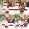 Cute Fluffy Bubble Blowing Chicken Keychain Pp Cotton Soft Stuffed Bag Charm