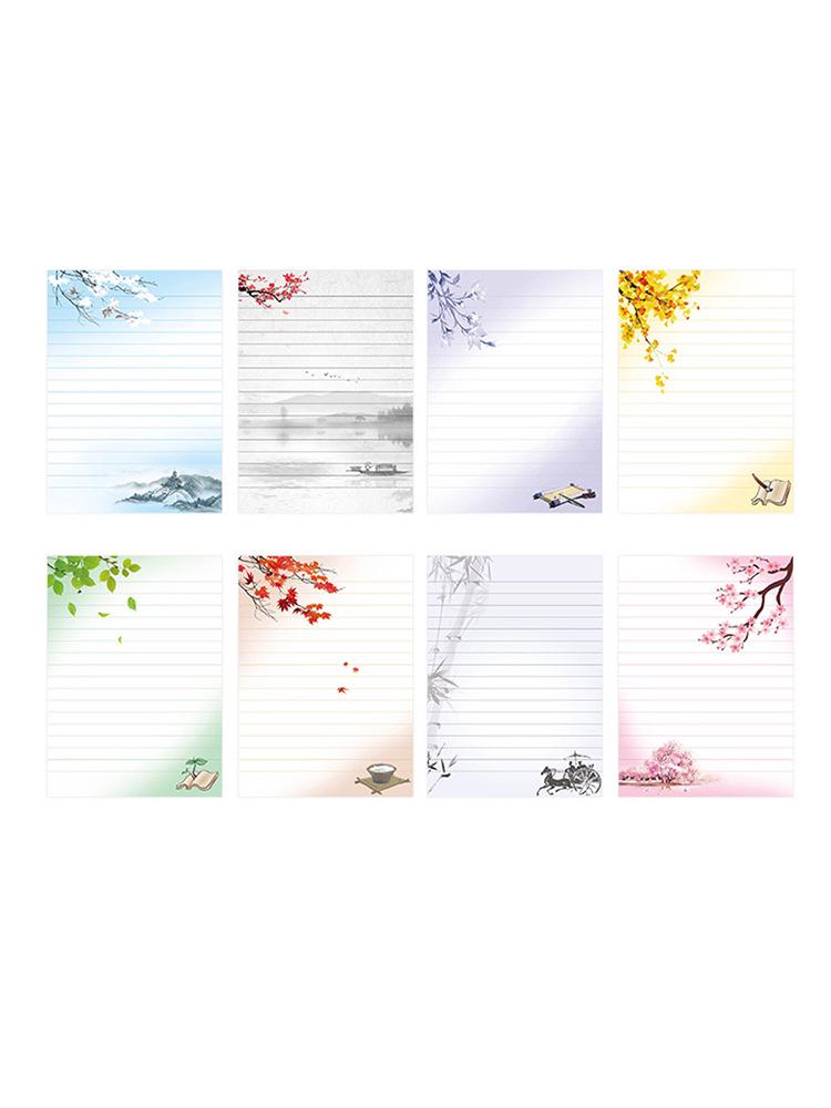 Retro Chinese-Style Love Letter Stationery Set: 16 Elegant Writing Papers for Literary Enthusiasts