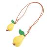 Pendentif Sac Cousu Main Cuir Artificiel Forme Fruit Porte-Clés Polyvalent Jaune Vert Décoration Été