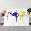 Hangback Frog Pole Dance Figures Pole Dance Blankets Soft Warm Flannel Throw Blanket Bedspread for Bed Living Room Picnic Travel