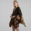 New fashion thickened large shawl women's retro big flower double-sided imitation cashmere multi-functional cape