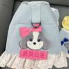 Personalized Dog Harness Set,Cute Jeans Harness with Name Custom Embroideried Tag,Lace Bowtie Lead Set for Small Breeds