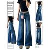 Petite Retro Blue Micro Flare Jeans - Low Waist Slimming Fit