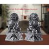 Bluestone Lion Pair: Hand-Carved Stone Ornaments for Home, Doorway, Courtyard, or Tombstone.