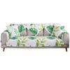 Pure Cotton Sofa Cushion, Living Room Fabric Cover Cover, All Season Universal Anti Slip Seat Cushion, Green Leaf