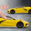 1:24 Corvette C8 R Alloy Sports Car Model Diecast Metal Track Racing Vehicles Car Model Simulation Sound and Light Kids Toy Gift