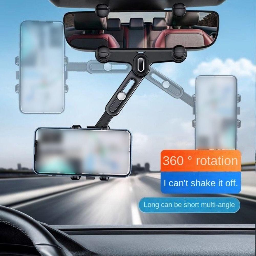 Adjustable Rearview Mirror Phone Mount Bracket 360 Rotating Mobile Cell Support Tools  Travel