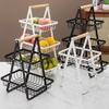 3-stufiger Tisch-Obstkorb Tragbar Gemüse-Frucht-Aufbewahrung Küche Brot Snack Organizer Regal Abnehmbarer Rechteckiger Korb